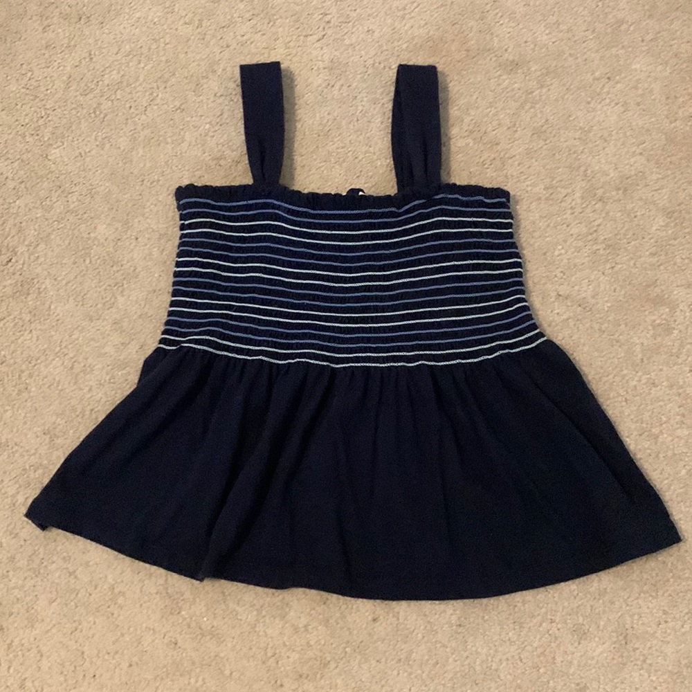 Girls GAP Blue Striped Tank Top